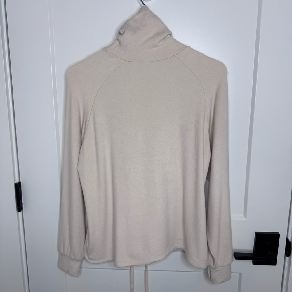 Varley Portland High Neck Midlayer Restore Jersey Pullover Cream Drawstring XS - Picture 15 of 15